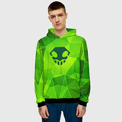 Толстовка-худи мужская Bleach green poly, цвет: 3D-черный — фото 2