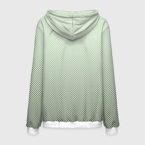 Мужская толстовка Бледный зелёный градиент текстура / 3D-Белый – фото 2
