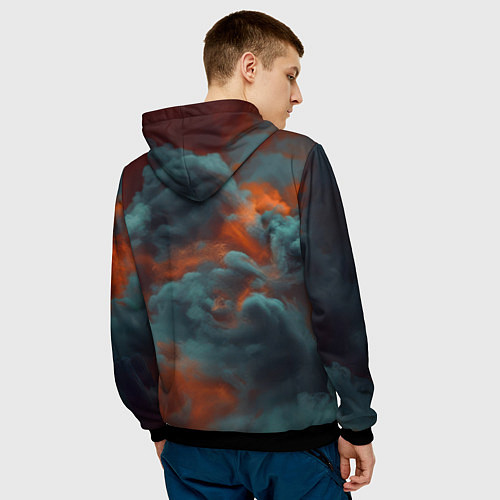 Мужская толстовка Джокер в дыму красок / 3D-Черный – фото 4