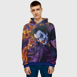 Толстовка-худи мужская Джокер психоделика, цвет: 3D-синий — фото 2