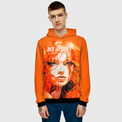 Толстовка-худи мужская Все дуреют с этих шатенок, цвет: 3D-черный — фото 2