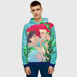 Толстовка-худи мужская Парень и русалочка, цвет: 3D-синий — фото 2