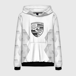 Толстовка-худи мужская Porsche white poly, цвет: 3D-черный