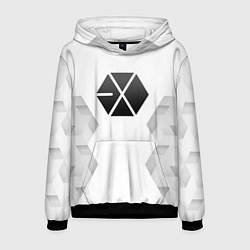 Толстовка-худи мужская Exo white poly, цвет: 3D-черный
