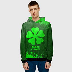 Толстовка-худи мужская Black Clover - green gradient, цвет: 3D-черный — фото 2