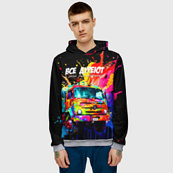 Толстовка-худи мужская Все дуреют с этих дальнобойщиков, цвет: 3D-меланж — фото 2