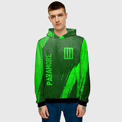 Толстовка-худи мужская Paramore - green gradient вертикально, цвет: 3D-черный — фото 2