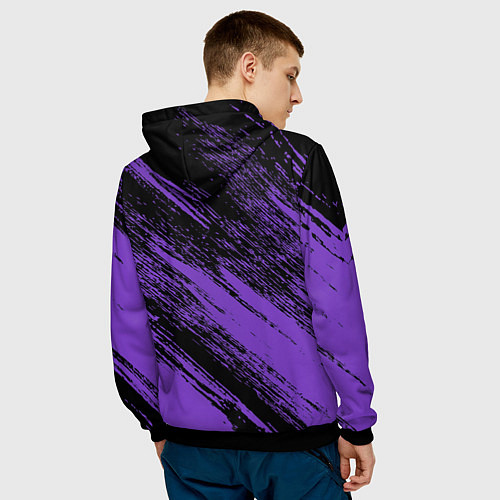 Мужская толстовка The color is purple and black / 3D-Черный – фото 4