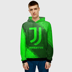 Толстовка-худи мужская Juventus - green gradient, цвет: 3D-черный — фото 2