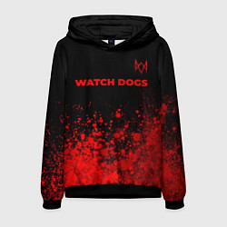 Толстовка-худи мужская Watch Dogs - red gradient посередине, цвет: 3D-черный