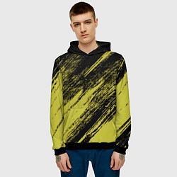 Толстовка-худи мужская The color is black and yellow, цвет: 3D-черный — фото 2