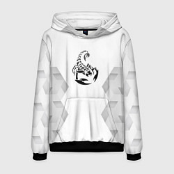 Толстовка-худи мужская Scorpions white poly, цвет: 3D-черный