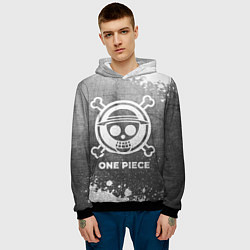 Толстовка-худи мужская One Piece - grey gradient, цвет: 3D-черный — фото 2