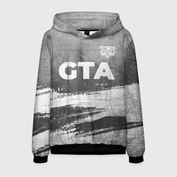 Толстовка-худи мужская GTA - grey gradient посередине, цвет: 3D-черный