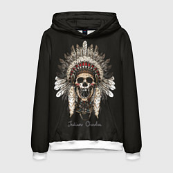 Толстовка-худи мужская Cherokee Indian, цвет: 3D-белый