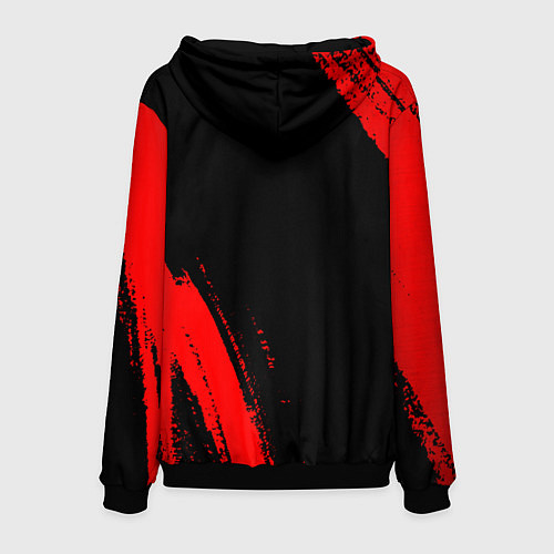 Мужская толстовка Napoli - red gradient вертикально / 3D-Черный – фото 2