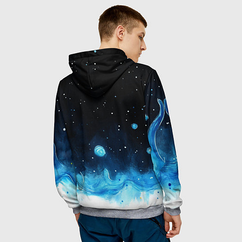 Мужская толстовка Синяя светящееся краска / 3D-Меланж – фото 4