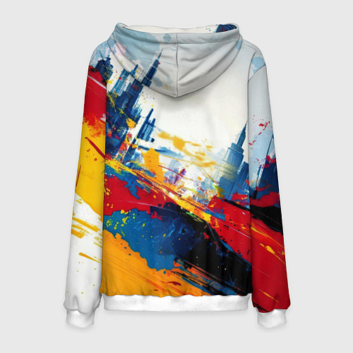Мужская толстовка Человек - паук и пролитая краска / 3D-Белый – фото 2