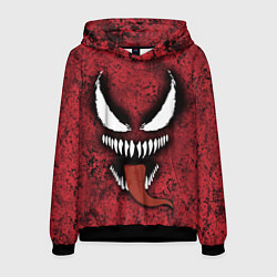 Толстовка-худи мужская Веном красный и черный симбиот, цвет: 3D-черный
