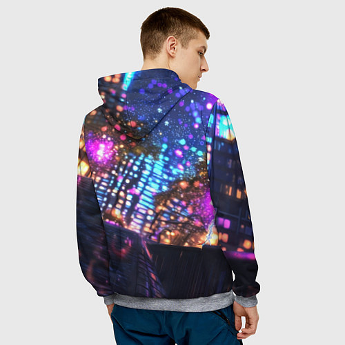 Мужская толстовка Человек-паук и фиолетовый свет / 3D-Меланж – фото 4