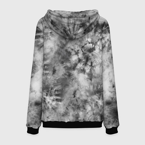 Мужская толстовка Серый тай дай - абстракция / 3D-Черный – фото 2
