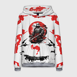 Толстовка-худи мужская Кодекс самурая ниндзя, цвет: 3D-меланж