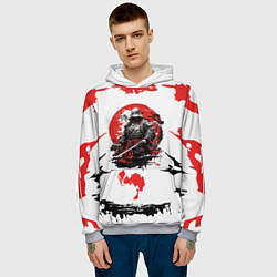Толстовка-худи мужская Кодекс самурая ниндзя, цвет: 3D-меланж — фото 2