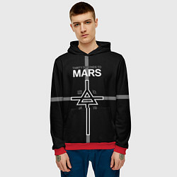 Толстовка-худи мужская 30 Seconds to Mars - poster, цвет: 3D-красный — фото 2