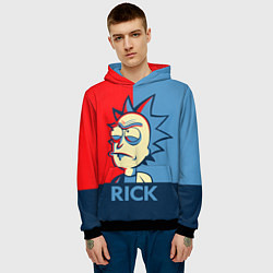 Толстовка-худи мужская Rick pop art, цвет: 3D-черный — фото 2