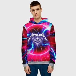 Толстовка-худи мужская Metallica - neon glow, цвет: 3D-меланж — фото 2