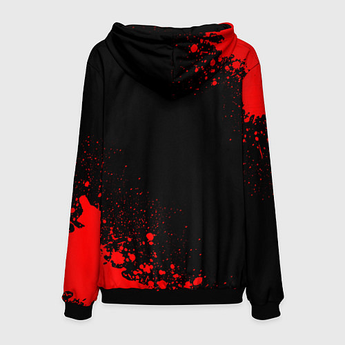 Мужская толстовка Bungo Stray Dogs - red gradient вертикально / 3D-Черный – фото 2