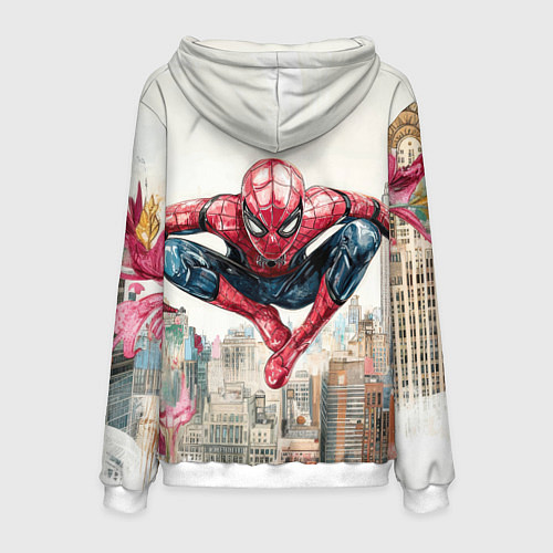 Мужская толстовка Человек паук паркур / 3D-Белый – фото 2