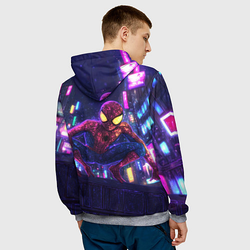 Мужская толстовка Человек паук с желтыми глазами / 3D-Меланж – фото 4