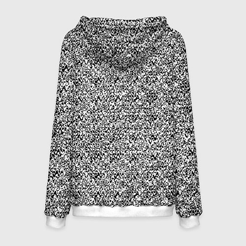 Мужская толстовка Чёрно-белый текстурный / 3D-Белый – фото 2