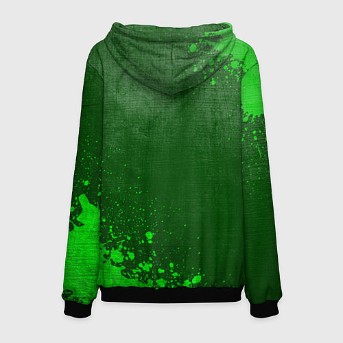 Мужская толстовка Bungo Stray Dogs - green gradient вертикально / 3D-Черный – фото 2