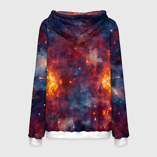 Мужская толстовка Американский булль в космосе / 3D-Белый – фото 2