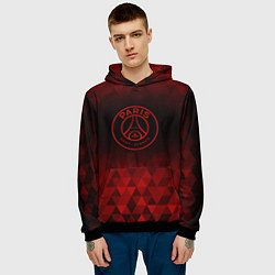 Толстовка-худи мужская PSG red poly, цвет: 3D-черный — фото 2