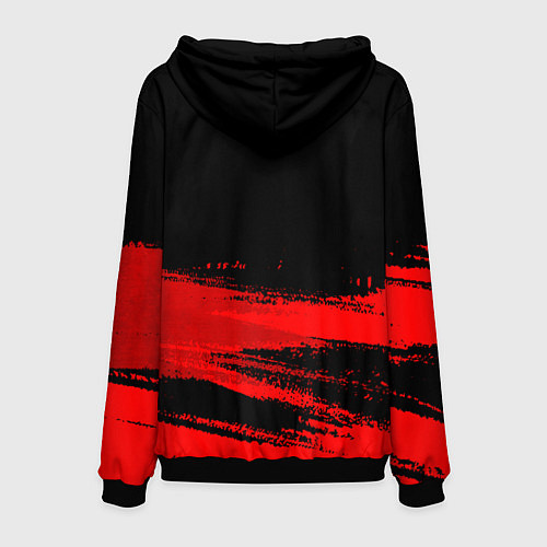 Мужская толстовка Tesla - red gradient посередине / 3D-Черный – фото 2