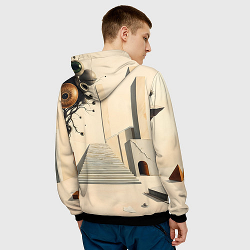 Мужская толстовка Архитектурный сюр / 3D-Черный – фото 4