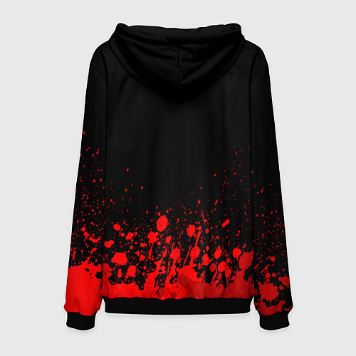 Мужская толстовка Blue Exorcist - red gradient посередине / 3D-Черный – фото 2
