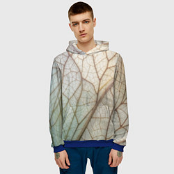 Толстовка-худи мужская Прожилки листика, цвет: 3D-синий — фото 2