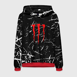 Толстовка-худи мужская Monster обрывки красок, цвет: 3D-красный