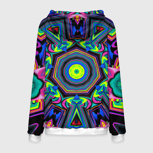 Мужская толстовка Оптический узор неоновые краски / 3D-Белый – фото 2
