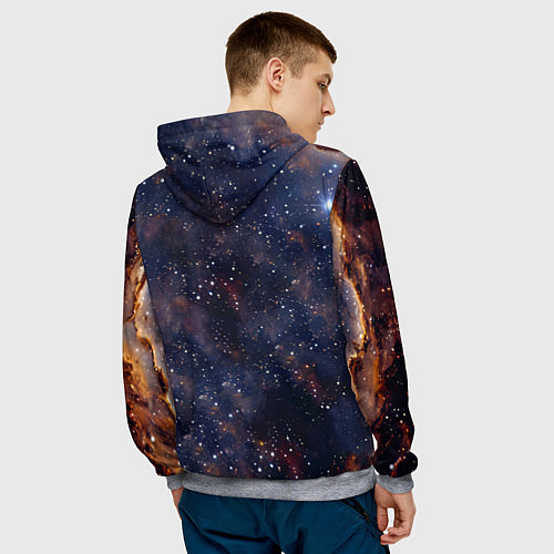 Мужская толстовка Сноу-шу в космосе / 3D-Меланж – фото 4