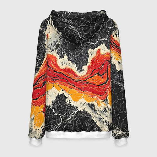 Мужская толстовка Красно-черная потертая текстура / 3D-Белый – фото 2