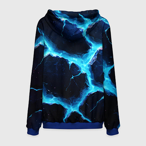 Мужская толстовка Голубая потертая текстура с разломом / 3D-Синий – фото 2