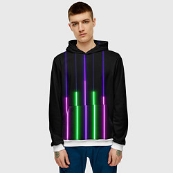 Толстовка-худи мужская Color Purple green pink, цвет: 3D-белый — фото 2