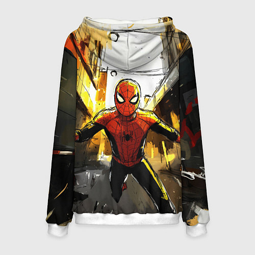 Мужская толстовка Бегущий человек - паук / 3D-Белый – фото 2