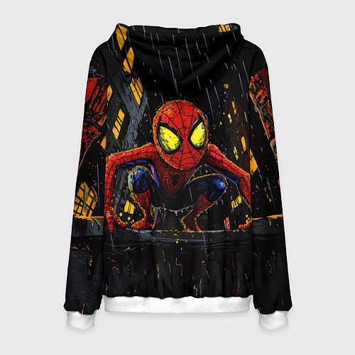 Мужская толстовка Маленький человек-паук с желтыми глазами / 3D-Белый – фото 2
