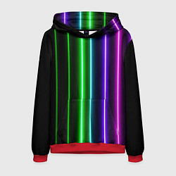 Толстовка-худи мужская Neon lines, цвет: 3D-красный